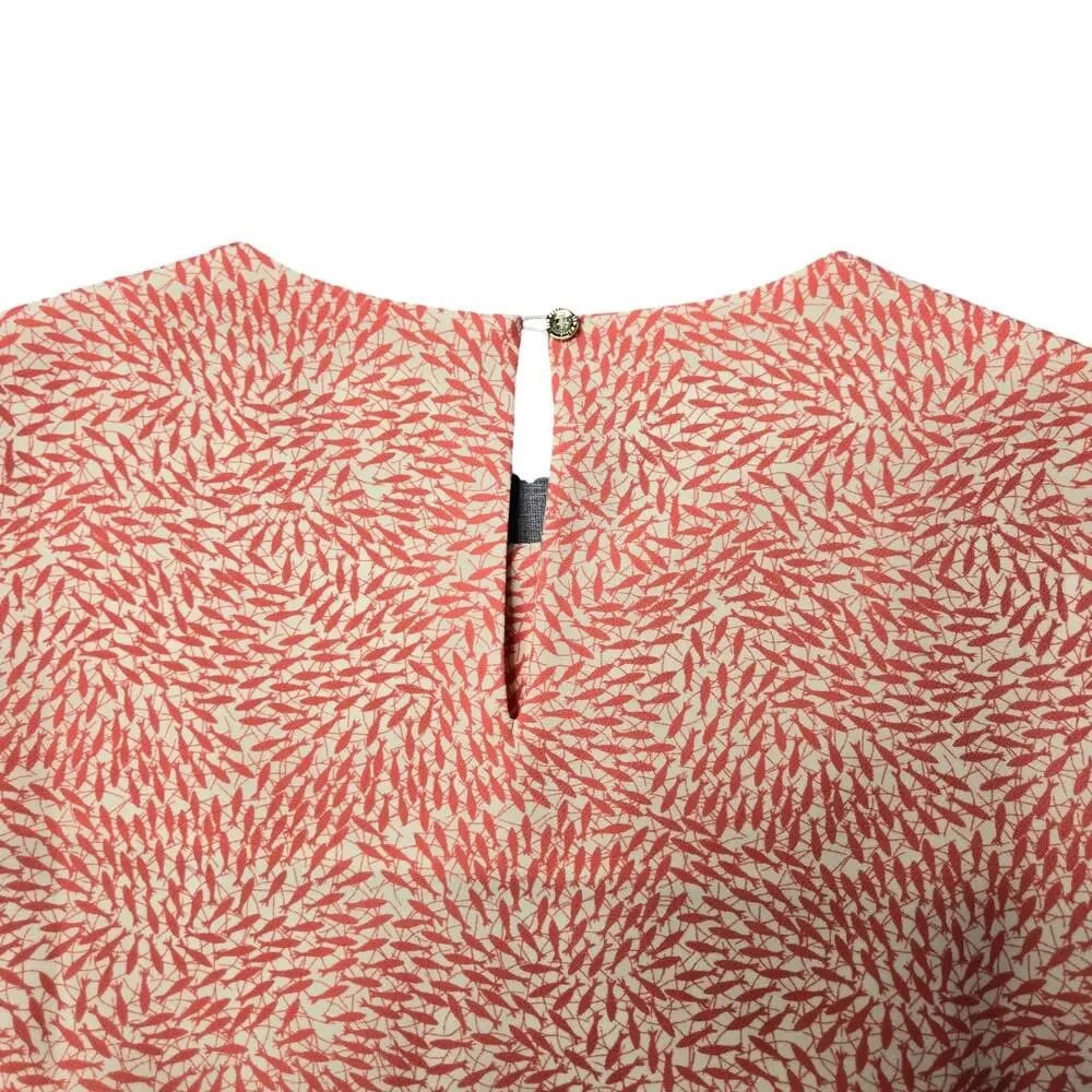 Ted‎ Baker Coral Fish Print Shift Dress Size: 1 - Picture 8 of 9